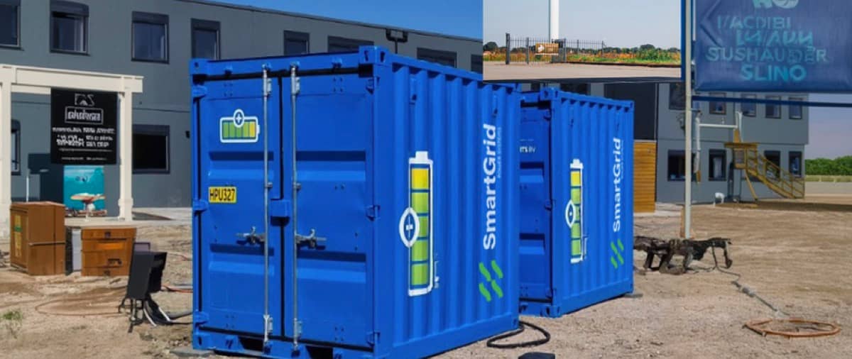 Containerbaserade hybridgeneratorer i blå kapslingar