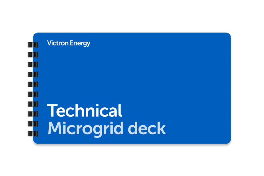 Blå ringpärm med titeln Teknisk Microgrid-presentation