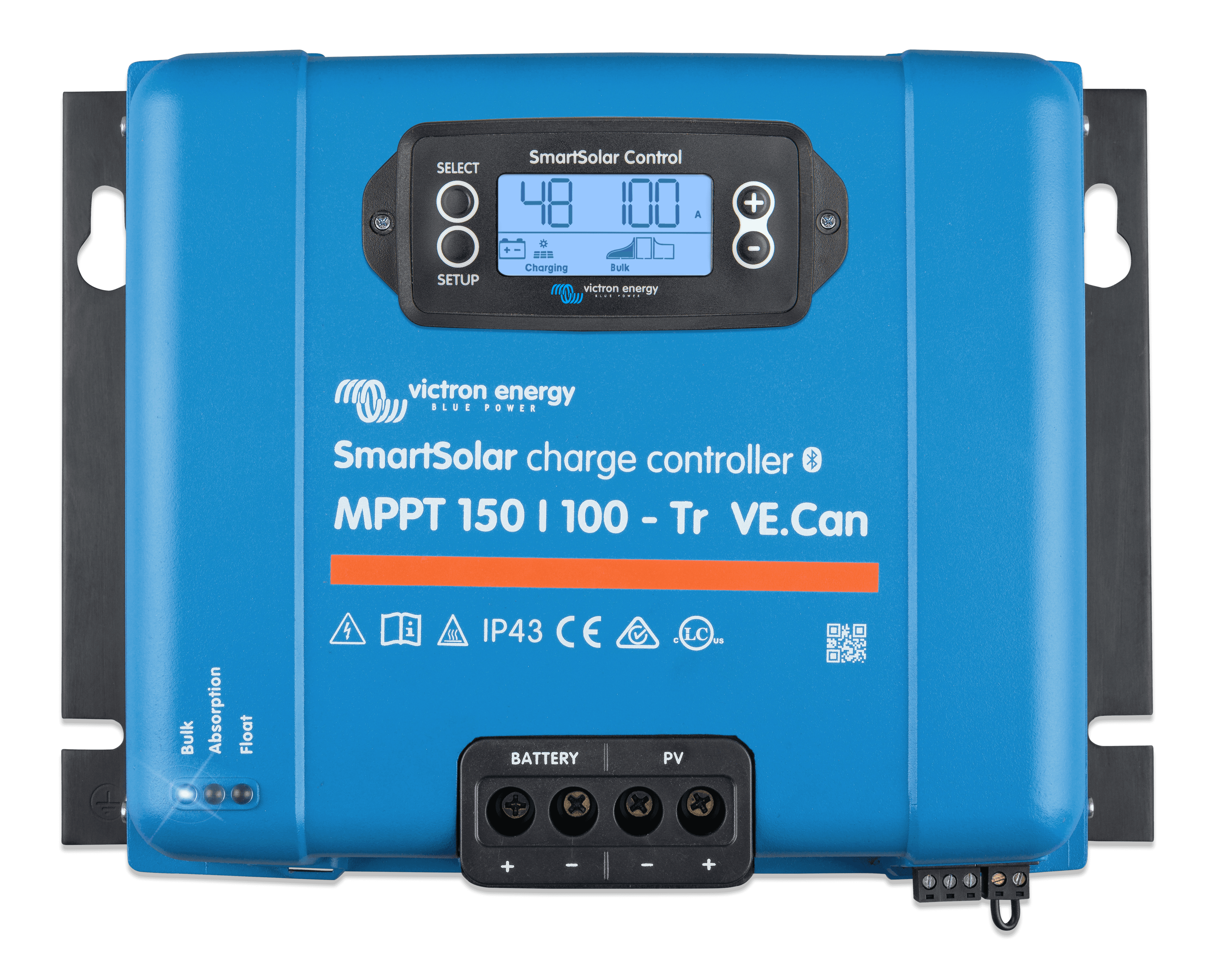 SmartSolar MPPT 150/100-Tr VE.Can (top) with display thumbnail